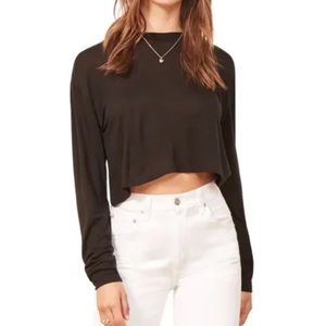 Reformation black cropped tee